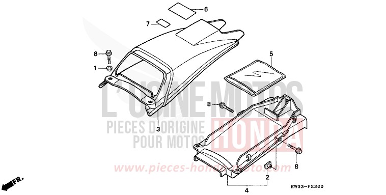 KOTFLUEGEL, HINTEN von Dominator 250 CHECKER BLACK METALLIC (NH217K) von 1988